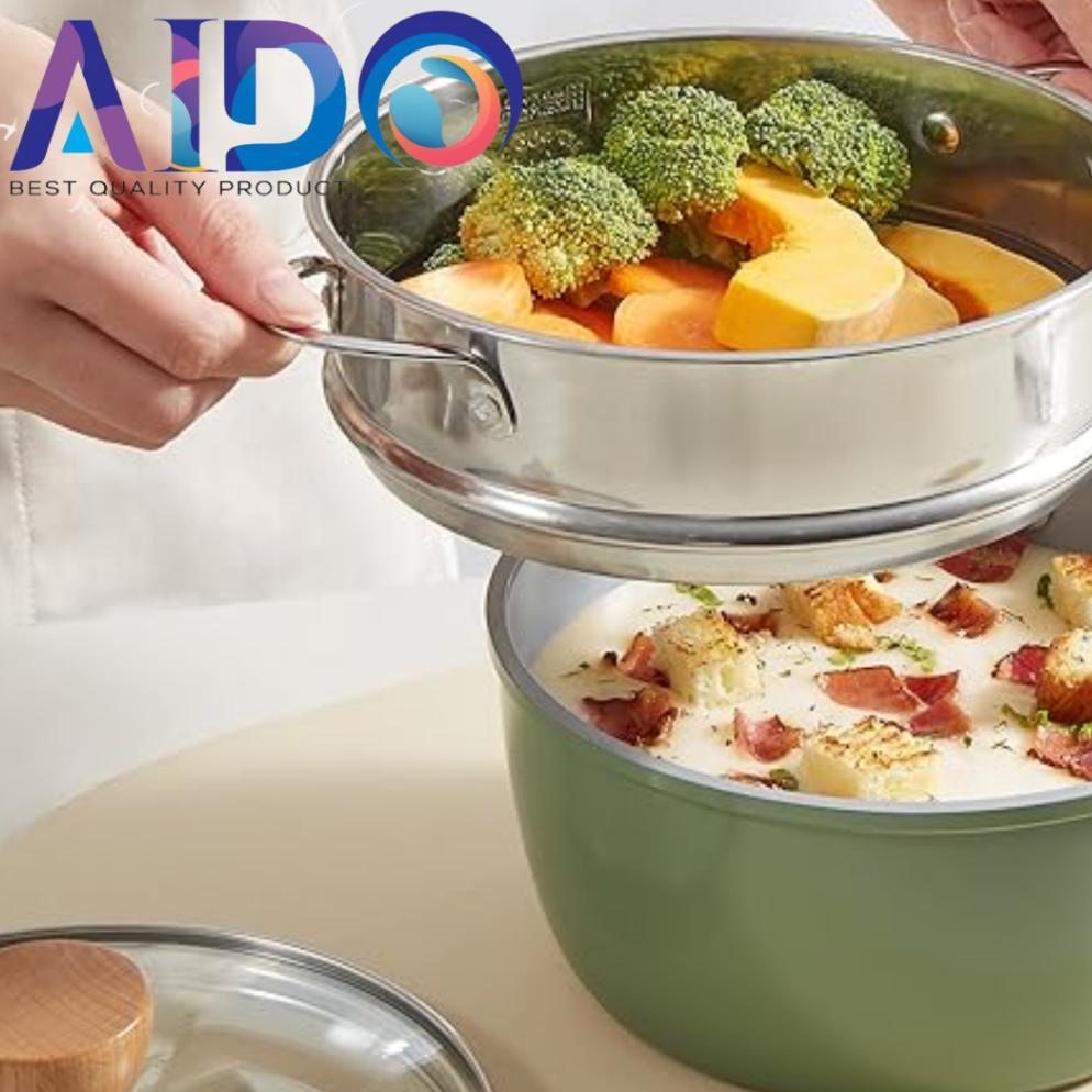 Panci Susu Dan Steamer - Set Panci Mpasi Bayi / Panci Susu Mpasi Bayi / Panci Susu Dengan Steamer