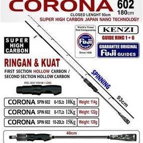 JORAN KENZI CORONA 602 SPINNING Fuji Guides 6-15lbs 8-17lbs 10-20lbs pancing mancing