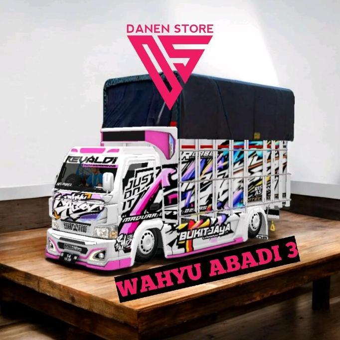 Miniatur Truk Oleng Wahyu Abadi 3 dengan Lampu LED dan Terpal Gratis Control Toys Remote