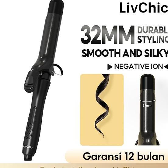 Livchic Lc204 Keriting Catokan Rambut Curly Catok 32Mm 55W Barang Lokal Strahtener Sisir