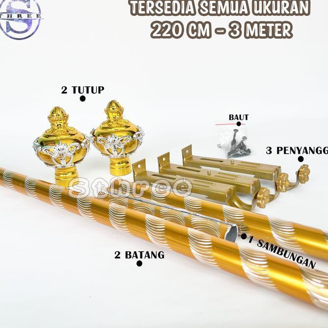 Besi Gorden 250 Cm 300 Cm Fullset Termasuk Penyambung Batang