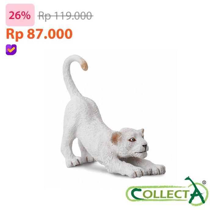 CollectA 88550 - White Lion Cub Stretching - Animal Figure