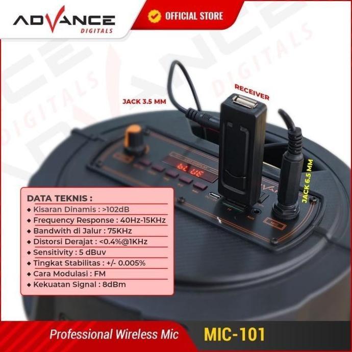 Advance Mic 103 Wireless Profesional Microphone Tanpa Kabel Murah [terbaik]