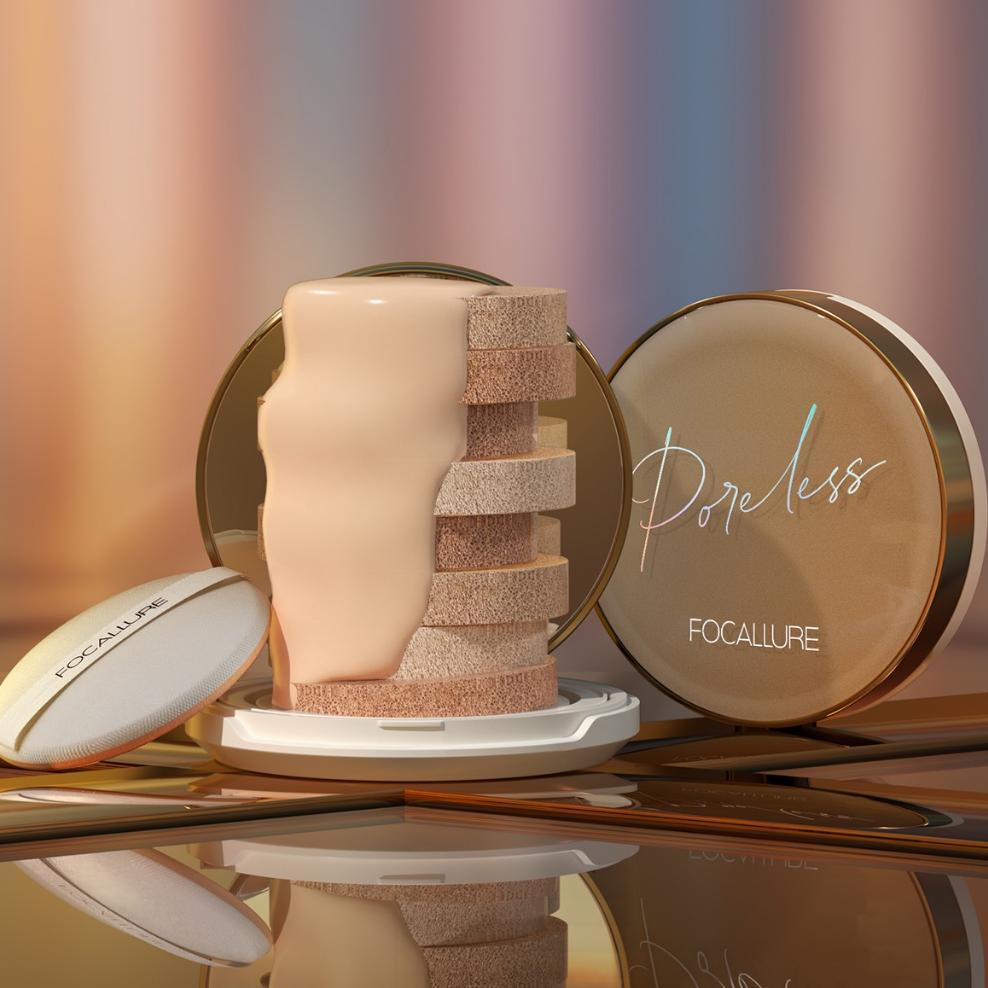 Focallure Poreless Bb Cushion Foundation Full Coverage #Goldenage