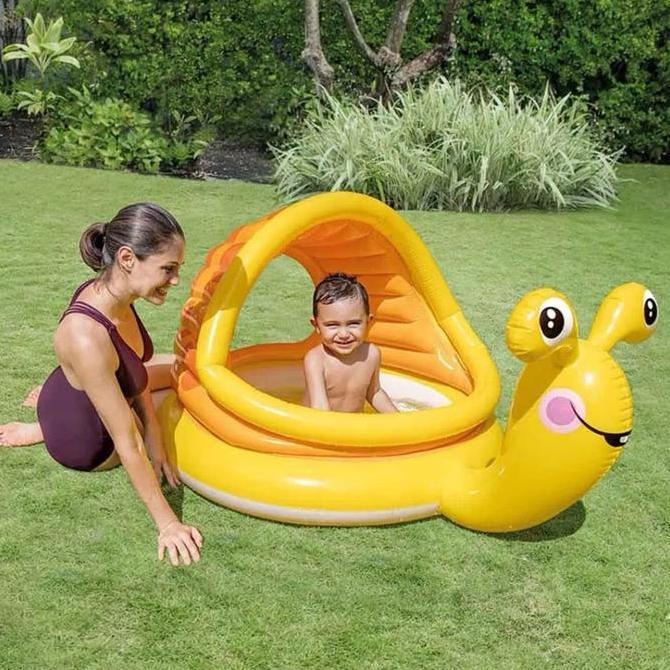 TERBARU - Kolam145cm 57124 Intex Lazy Snail Shade Baby Pool