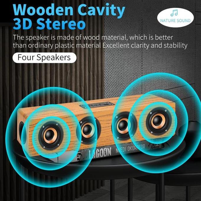 MURAH BANGET Speaker Bluetooth Full Bass SOUNDBAR BAHAN KAYU FLECO F-422BT Untuk TV-HP-Komputer-Lapt