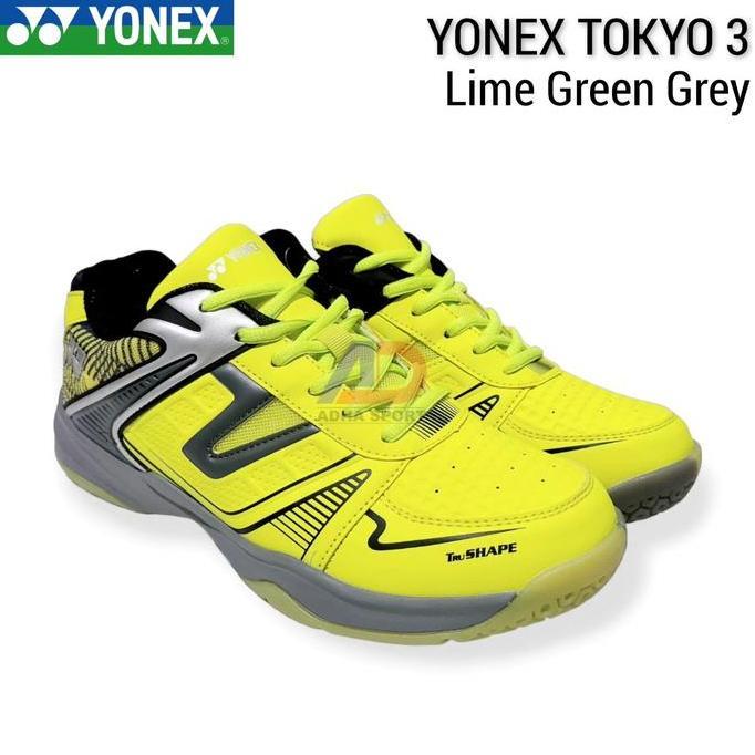Sepatu Badminton Yonex Tru Cushion Tokyo 3 / III Lime Green Grey Original Sport