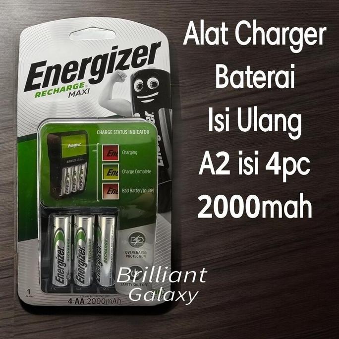 Baterai Recharge A2 / AA - ENERGIZER - Charger free Baterai 4pc