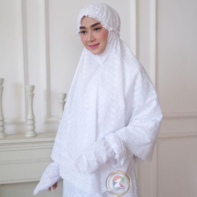 Gamis Umroh Putih Katun Jepang Perlengkapan Umroh Wanita Terbaru Raisma