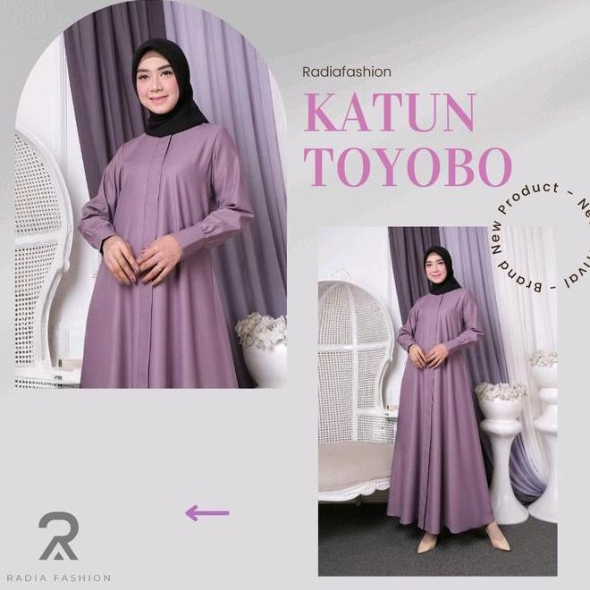 Radiafashion Gamis Toyobo Premium Polos Hitam Navy Katun Wanita Muslim Atasan Formal Nyaman - Dress