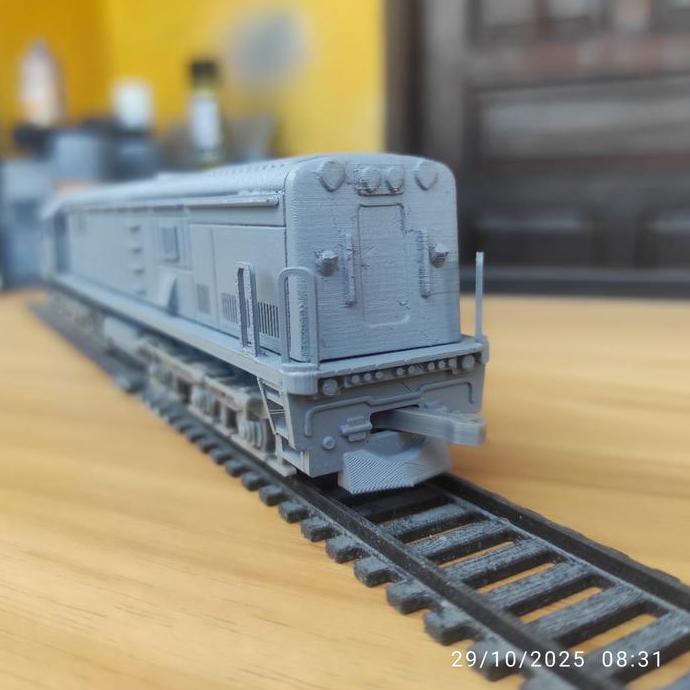 Miniatur Kereta Api Lokomotif CC201 UNPAINT Bahan Plastik PLA 3D Printer Skala HO 1/80 Roda Berputar