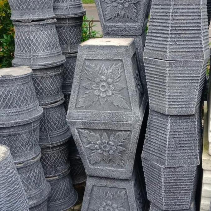 pot batu kotak minimalis