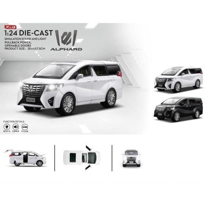 Diecast XLG Miniatur Mobil Toyota Alphard Skala 1:24