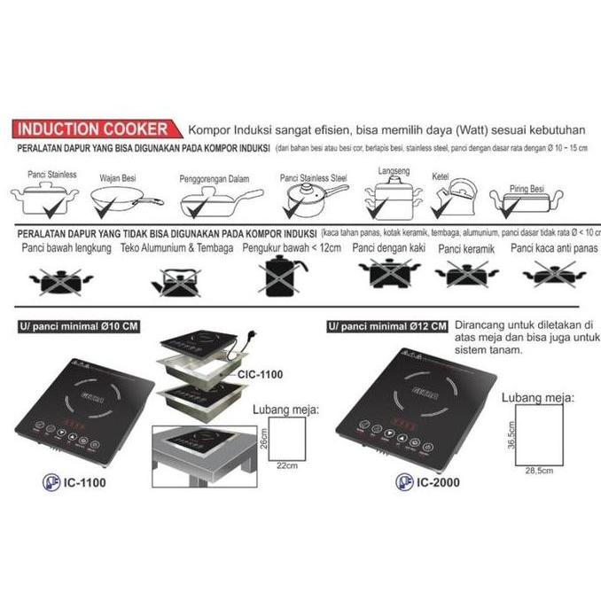 Cof3 Kompor Induksi Getra Type: Ic-1100 Hot Plate Kompor Induksi Pemanas