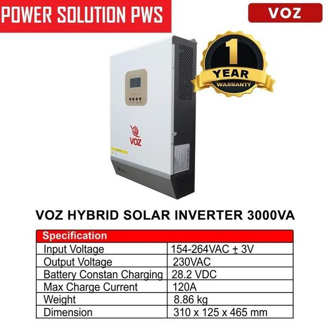 VOZ SOLAR INVERTER HYBRID 3KVA / 3000VA HYBRID SOLAR INVERTER 3 KVA Paling Murah