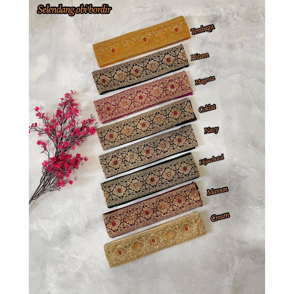 SLENDANG Obi BORDIR BUNGA/slendang obi full bordir/slendang bali