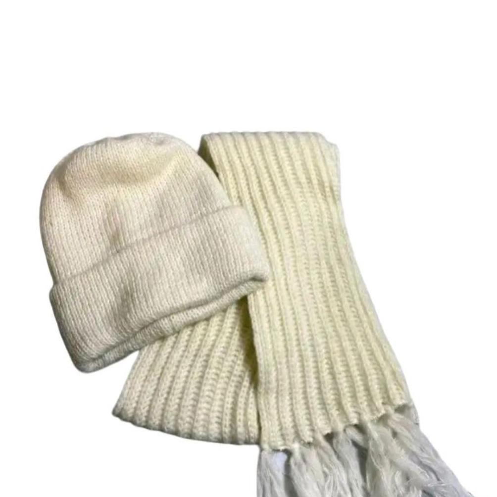 Set Kupluk dan Syal Bromo polos Satu paket Topi Rajut Dieng Tebal Hangat Musim Dingin Pria Wanita Mu