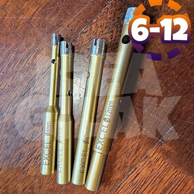Excel Mata Bor 6 - 12 mm Diamond Core Drill Segmented Holesaw Hole