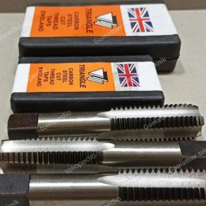 Mata Hand Tap 9 /16" 18 UNF Triengel Mata Bor Drat Baut Set 3 pcs