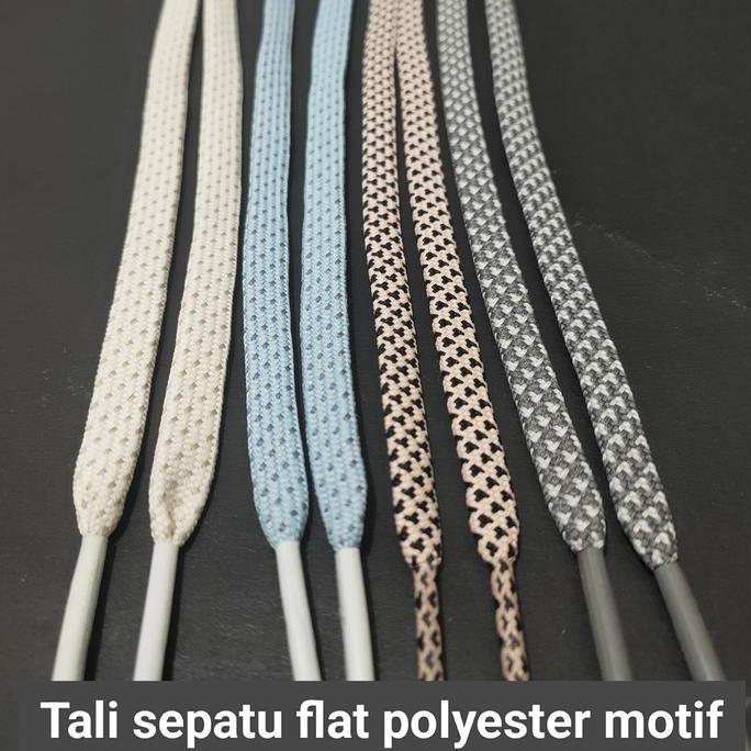 Tali sepatu flat polyester motif