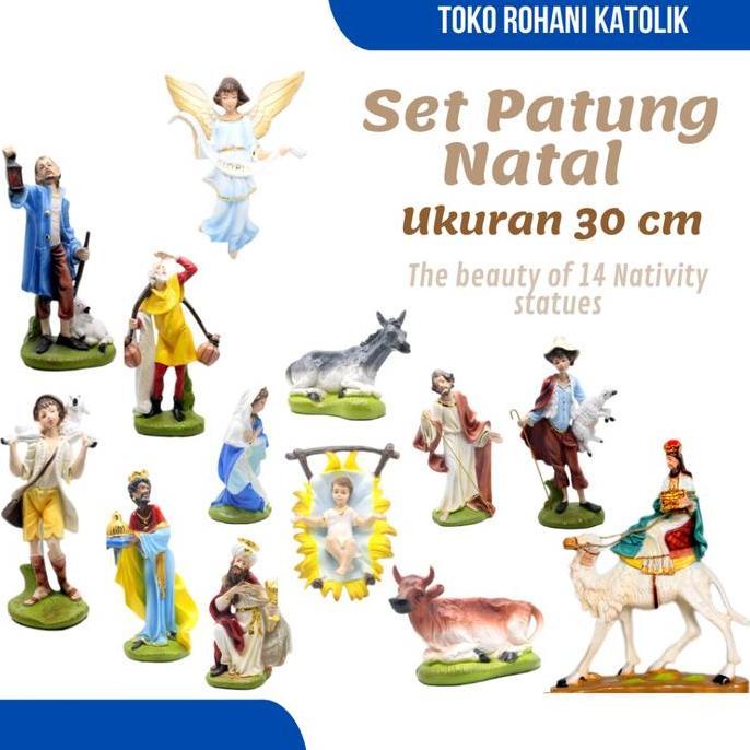 SET PATUNG NATAL 30 CM / HADIAH NATAL / PATUNG NATAL BESAR AS