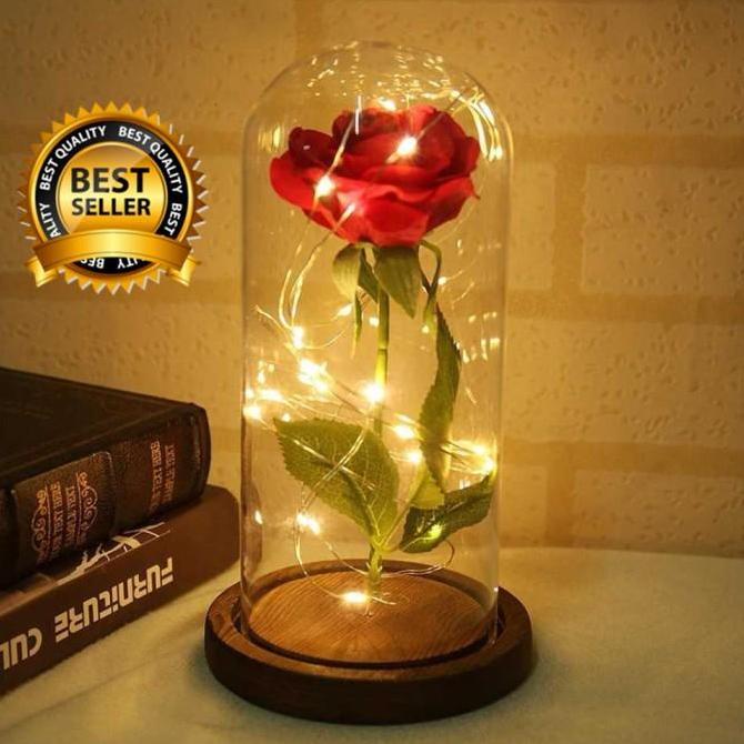 Lampu Led Bunga Mawar Dekorasi Beauty Hiasan Lampu Tidur Bunga Mawar