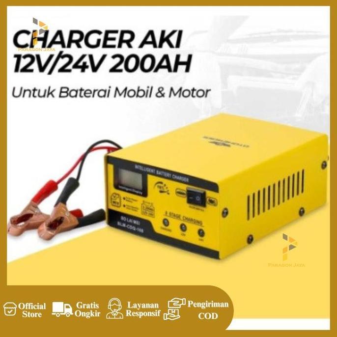 Bnr Bo Lai Mei Charger Aki Otomatis Mobil Motor Kendaraan 12V/24V 200Ah