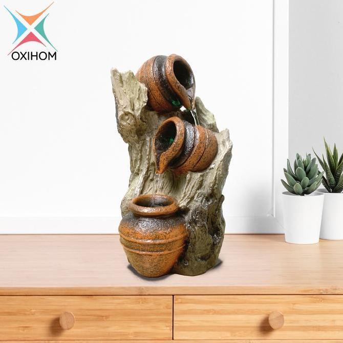 Oxihom W101 Water Fountain Ornament Articles Taman Air Mancur Mini Garden Abstrak Dekorasi Indoor Da