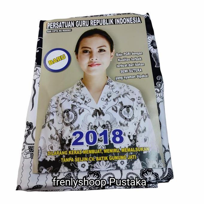 Kain Batik PGRI semi sutra ori / Bahan Batik seragam PGRI semi sutra murah