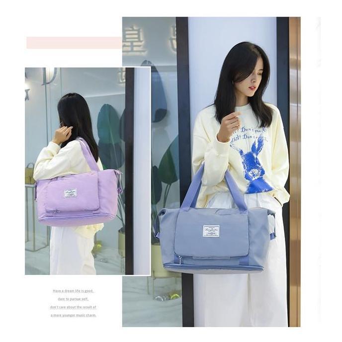 New TR089 - Tas Travel Jumbo Lipat Jinjing Pria Wanita Waterproof Duffle Besar Baju Pakaian Multifun