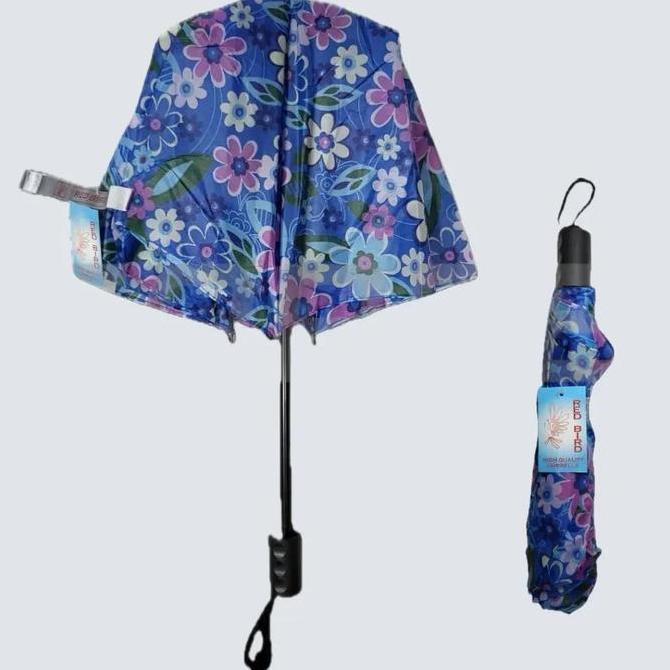 Payung Lipat Premium Motif  Bunga  Jumbo Dewasa  Umbrella Payung Hujan  Hijau Pink Anti UV Kokoh kua
