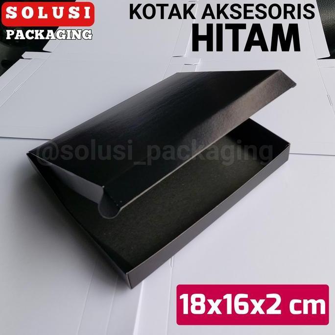 KOTAK HITAM 18x16x2cm KARDUS POLOS KARTON BOX HAMPERS DUS KAOS BAJU
