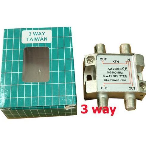 Splitter TV Televisi 3 way Taiwan merk KTN AD-3025B