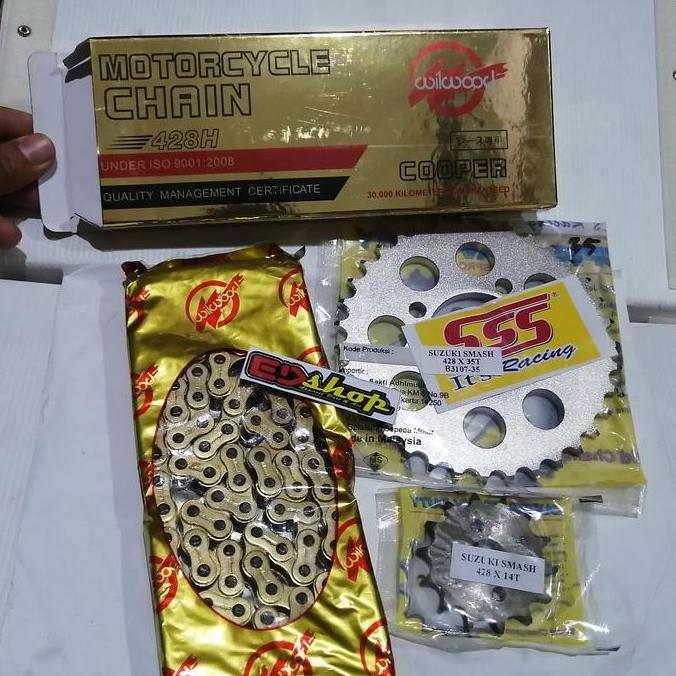 GIR SET SMASH 428 SSS Rantai WILWOOD 428H SHOGUN TORNADO TITAN GEAR