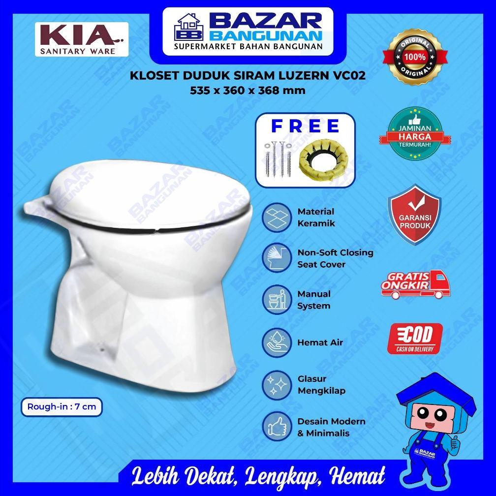 Kia - Closet Kloset Toilet Duduk Siram Manual WC Luzern VC02 One Piece Monoblok Oulu Toto
