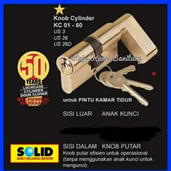 KNOB CYLINDER SOLID KC 01-60 MM/CYLINDER KNOB KUNCI SOLID ORIGINAL DAN TERPERCAYA