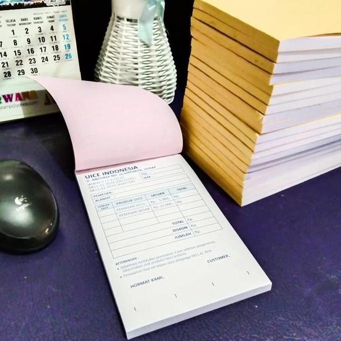 Ready Nota/Kwitansi 2 Ply/2 Rangkap NCR Cetak 1 Warna