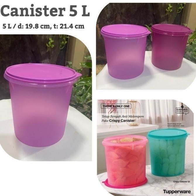 HARGA DISC - Tempat Snack ukuran 5 Liter Tupperware Crispy Canister Maxi Canister