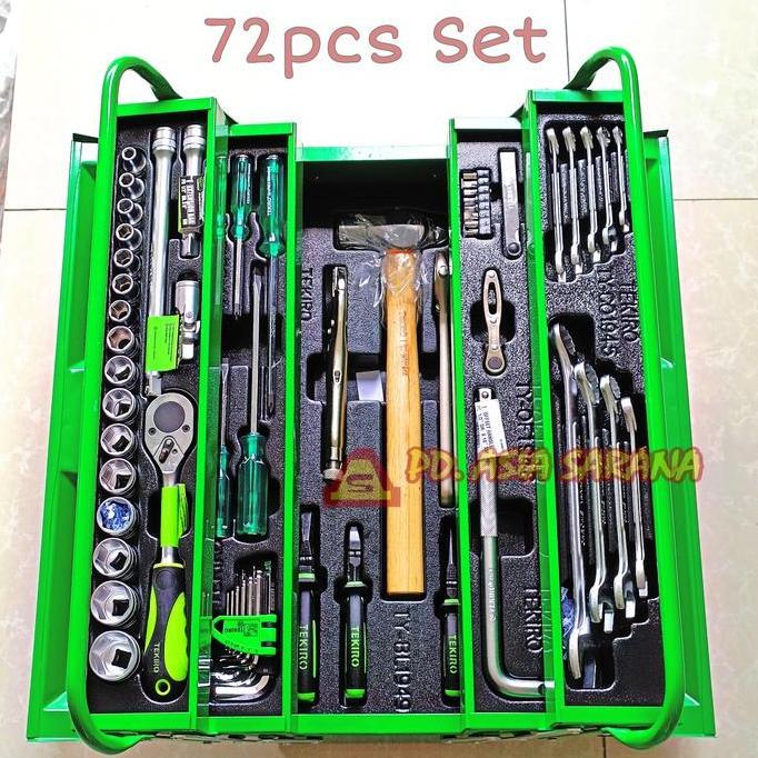 Ernawilman89 - Tekiro Tool Set 72 Pcs ST-TB1944 - Tool Box Kunci Sok Set Perkakas Mekanik Lengkap