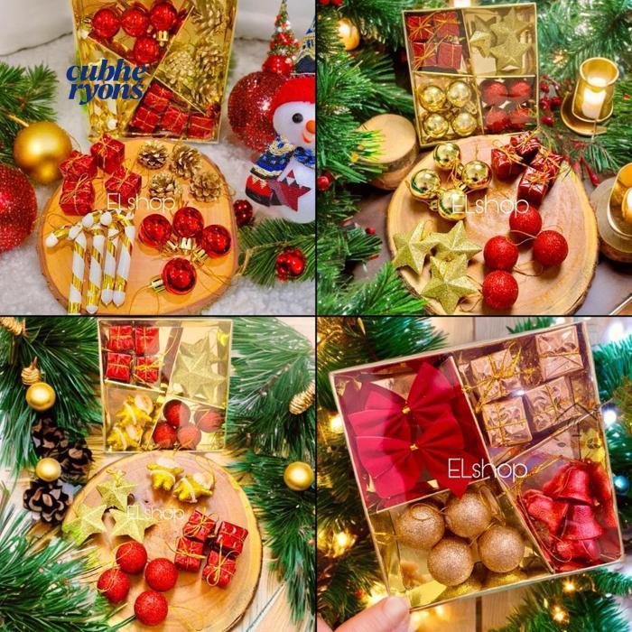 rt-342 PERLENGKAPAN POHON NATAL HIASAN DEKORARI GANTUNGAN CHRISTMAS TREE BOLA NATAL SANTA CLAUS MIX 