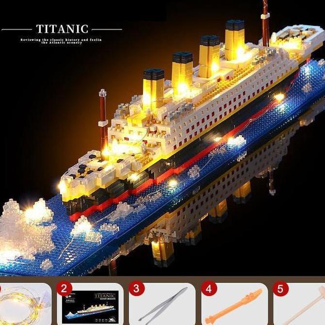 Mainan Kapal Titanic 6000 Pcs /Mini Bricks Model Titanic Cruise Ship Model Boa/ Paris Eiffel Titanic