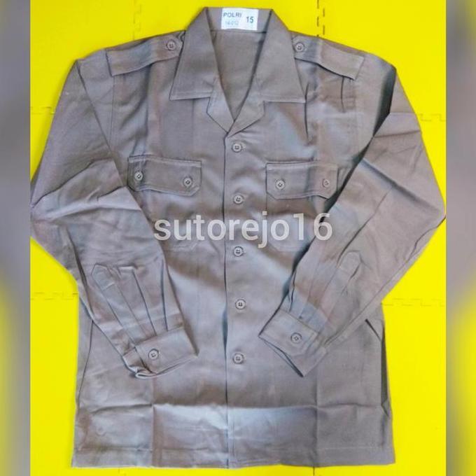 seragam baju pdl sus jatah polri pembina pramuka lengan panjang coklat