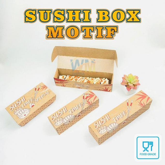 Sushi box / Mika sushi / Box sushi / Tray mika sushi / Kotak sushi / Kemasan sushi / Dus sushi motif