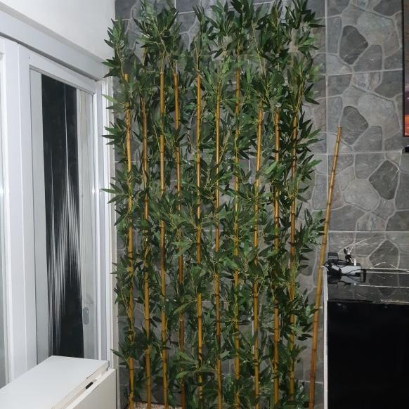 Bambu Partisi Penyekat Ruangan 2M - Bambu Partisi Hiasan Dekorasi Rumah - Bambu Partisi Artificial -