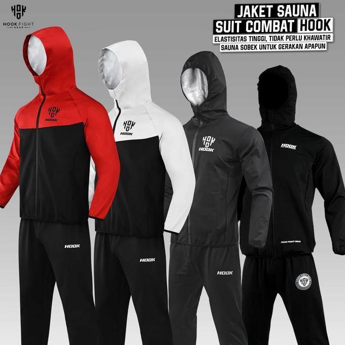 Jaket Sauna Suit Olahraga Baju Jas Pembakar Lemak Elastis Hook