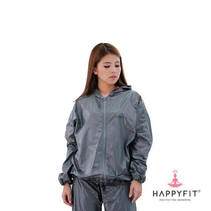 HAPPYFIT - Baju Saja - Sauna Suit Top with Zipper & Hood - Baju Sauna - Tracksuit (Available Big Siz