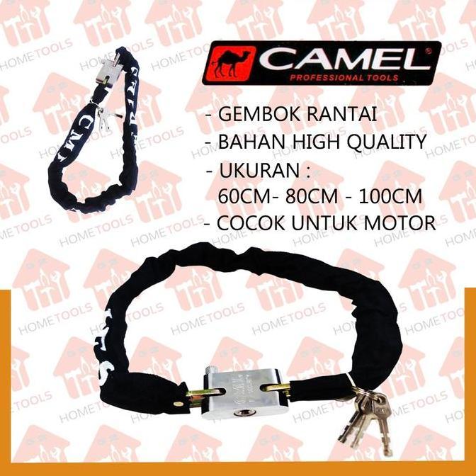Gembok Rantai Motor CAMEL Varian 60cm - 80cm - 100cm