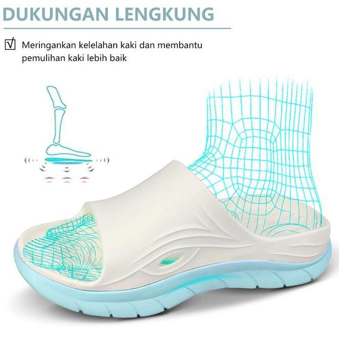 Sandal Recovery Ortotik Dengan Bantal Tebal Desain Jari Terbuka Tipe Slide Olahraga Yang Dilengkapi 