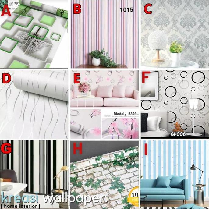 Promo Wallpaper Dinding Sticker Stiker 3D | Dekorasi Dinding Kamar Tidur Cod