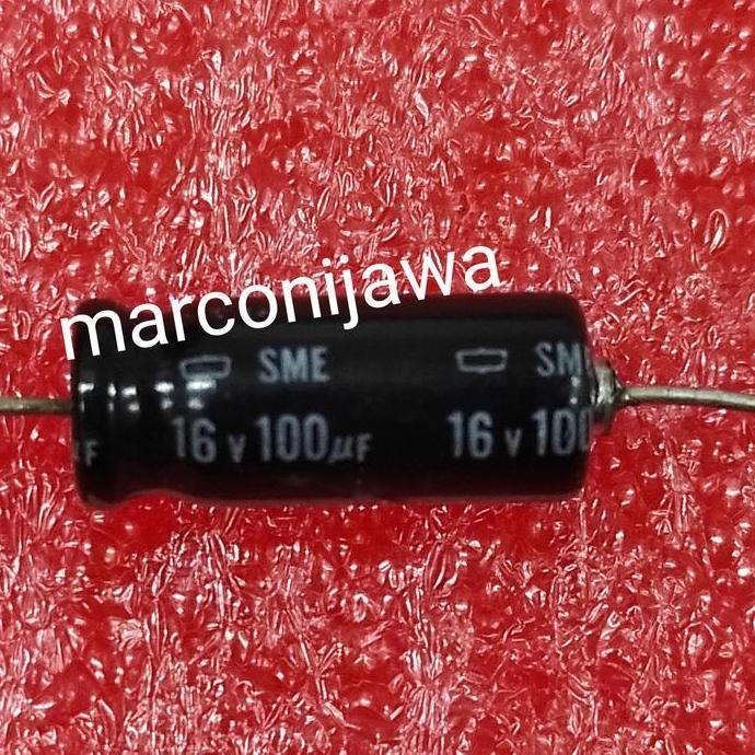 capasitor 100uf 16V axial polar sme asli japan